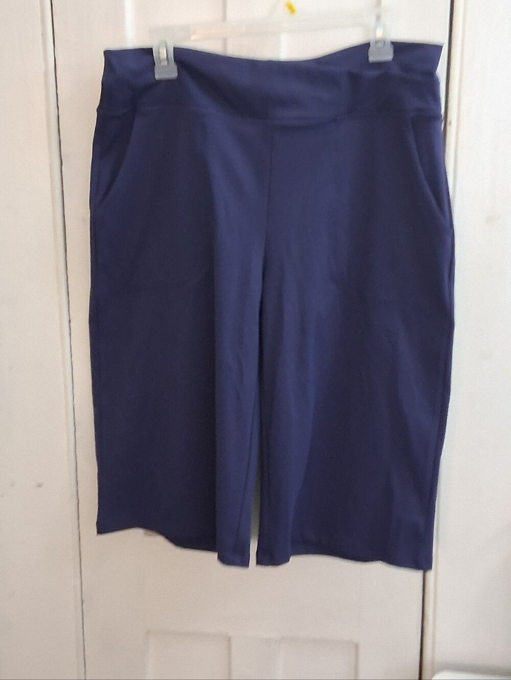 G4Free Lafldies 2XL Navy Blue Wide Leg Yoga Capri Inseam 14" NWT
